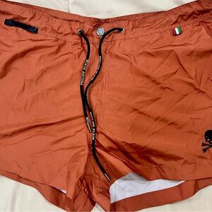Philipp Plein Rust Swim Trunks for Men
